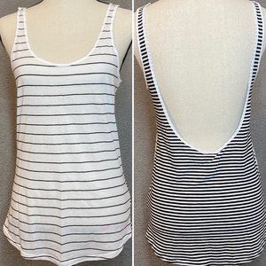 PINK Victoria’s Secret Tank Top Size XS Striped Low Cut Back Oversized